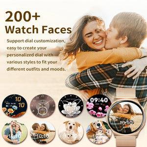 Smart Watches(Answer/Make Calls),1.43" Large Screen Fitness Tracker For iPhone/Android,Pedometer/Message Alerts,Gift for Family