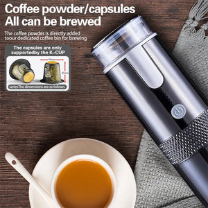 Portable Coffee Maker Electric Capsule Grind-and-Brew Coffee Maker Suitable for Ground Coffee and K-Cup Large Coffee Pods