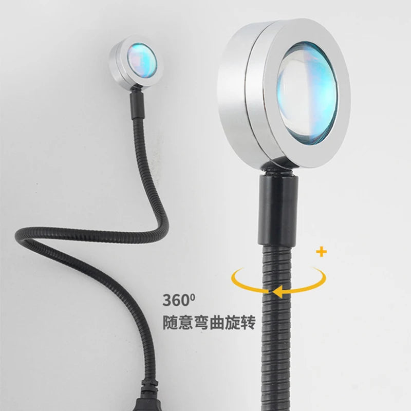 USB Sunset Lamp LED Rainbow Neon Night Light Projector Photography Wall Atmosphere Lighting for Bedroom Room Decor Nightlights