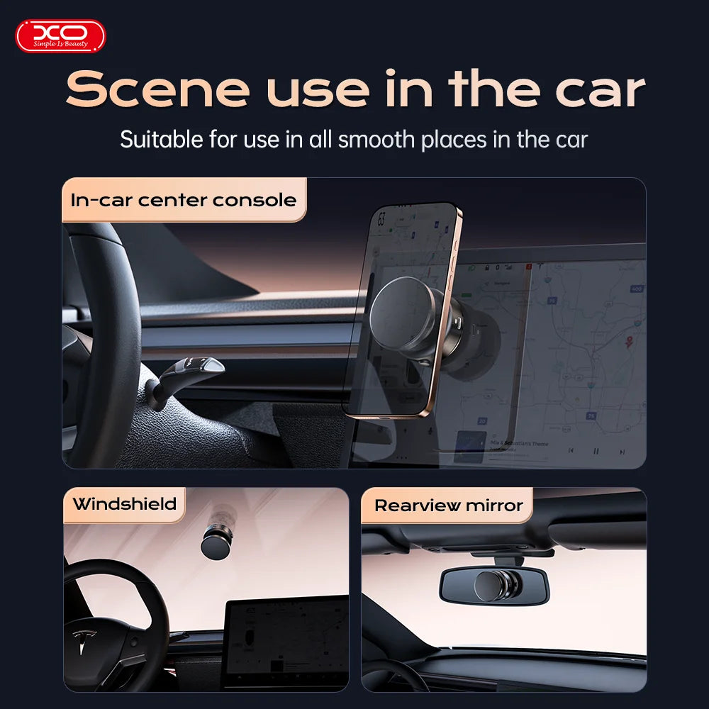 Hot Trend Vault XO C166 360° rotatable magnetic wireless car charger and phone holder for iPhone, Samsung, Xiaomi dashboard bracket