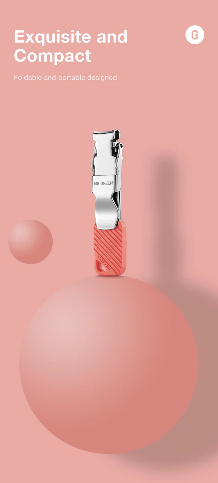 MR.GREEN Compact Nail Clippers Foldable Nail Cutters Manicure Tools Portable Fingernail Clipper With Key Chain Nail Scissors