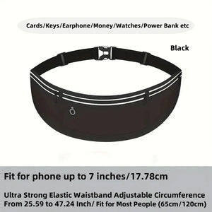 Hot Trend Vault waterproof waist bag for runners and cyclists with a phone pocket, shown in black with adjustable strap.