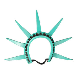 Liilaimic Statue of Liberty headband cosplay crown for women, festival masquerade accessory, featuring gold-tone design and intricate details.