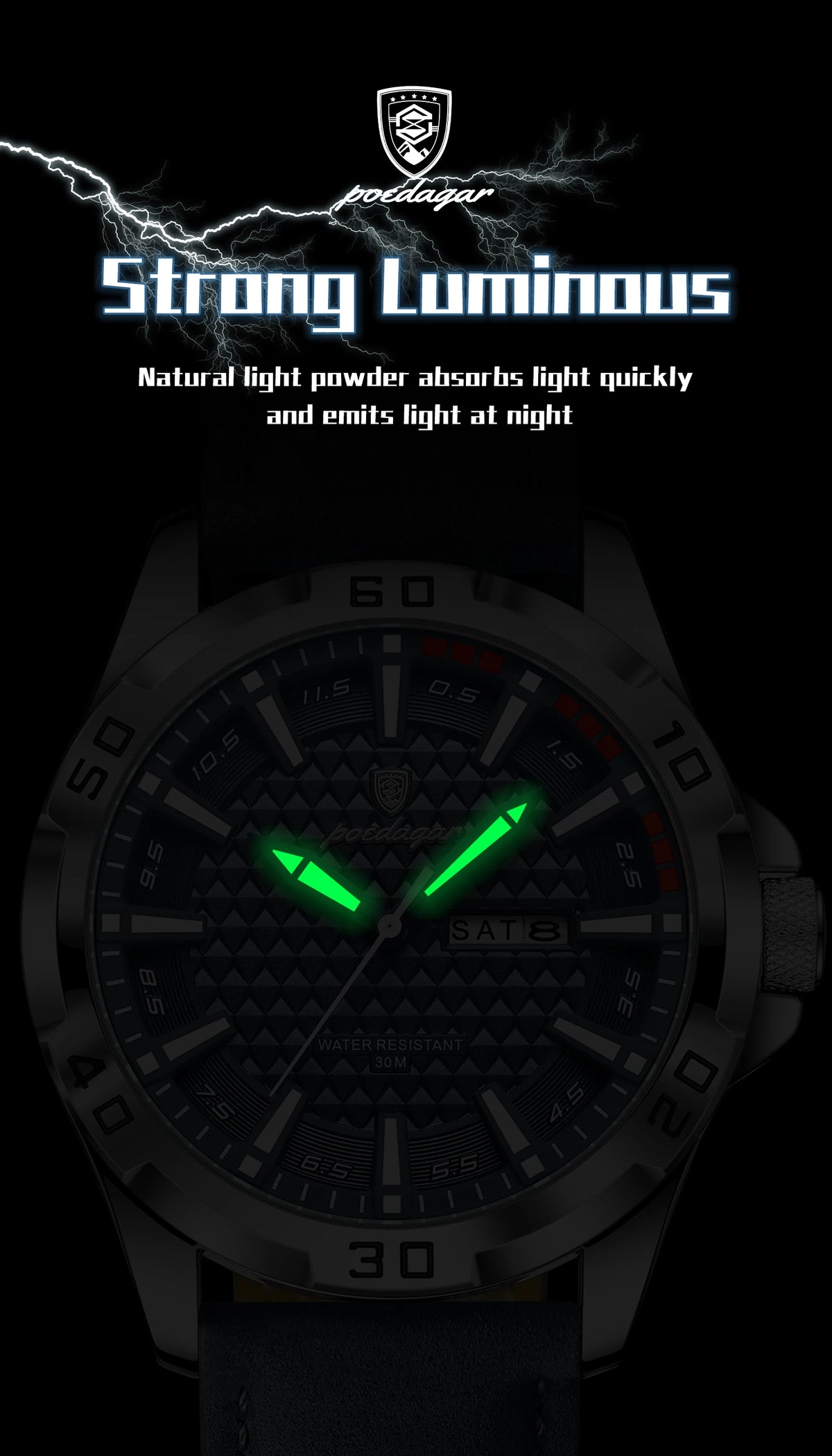 Hot Trend Vault men's luxury waterproof quartz leather watch with date feature, stylish accessories for men.