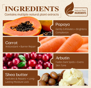 Hot Trend Vault Arbutin whitening cream with vitamin C, papaya, and carrot for dark spot removal and radiant moisturizing.