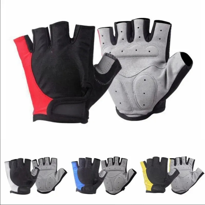Breathable half finger cycling gloves for men and women by Hot Trend Vault, featuring anti-slip grip and comfortable activewear design.