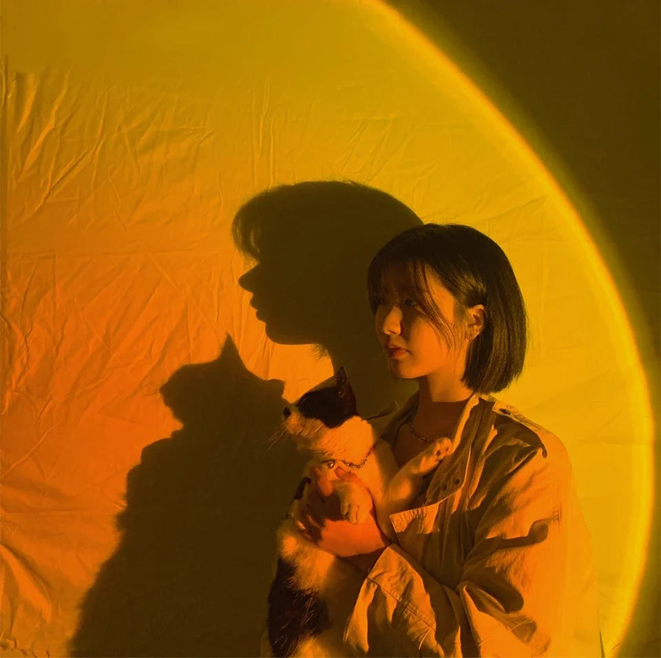 USB Sunset Light LED Rainbow Neon Night Lamp Sunset Projector Self Photography Light Wall Atmosphere Lighting For Bedroom Decor