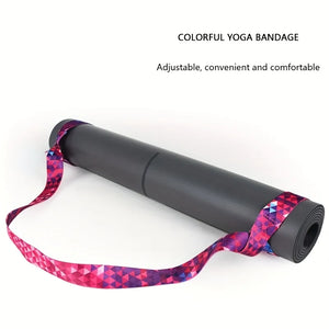 Adjustable yoga mat strap bag by Hot Trend Vault with padded shoulder strap and secure buckle for easy carrying and storage.