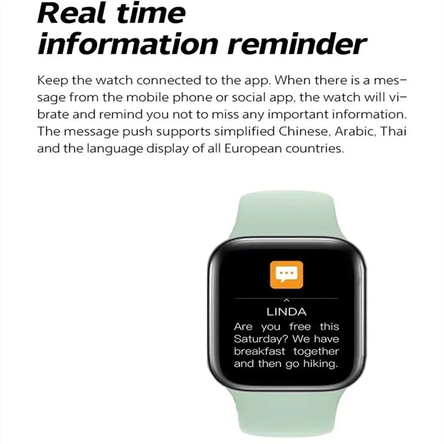 2025 New Smartwatch For Men Android IOS Phone 1.73" Screen Bluetooth Call Blood Oxygen Pressure Monitoring Smart Watch Women