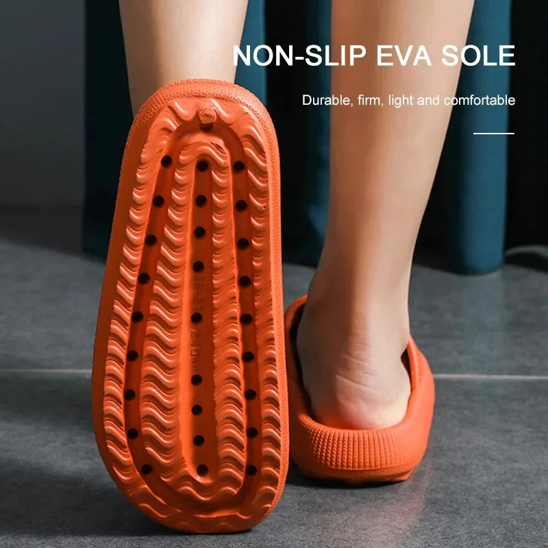Women Thick Platform Cloud Slippers Summer Beach Eva Soft Sole Slide Sandals Leisure Men Ladies Indoor Bathroom Anti-slip Shoes