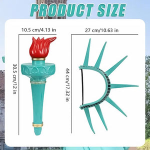 Liilaimic Statue of Liberty headband cosplay crown for women, featuring iconic torch and crown design for festivals and masquerades