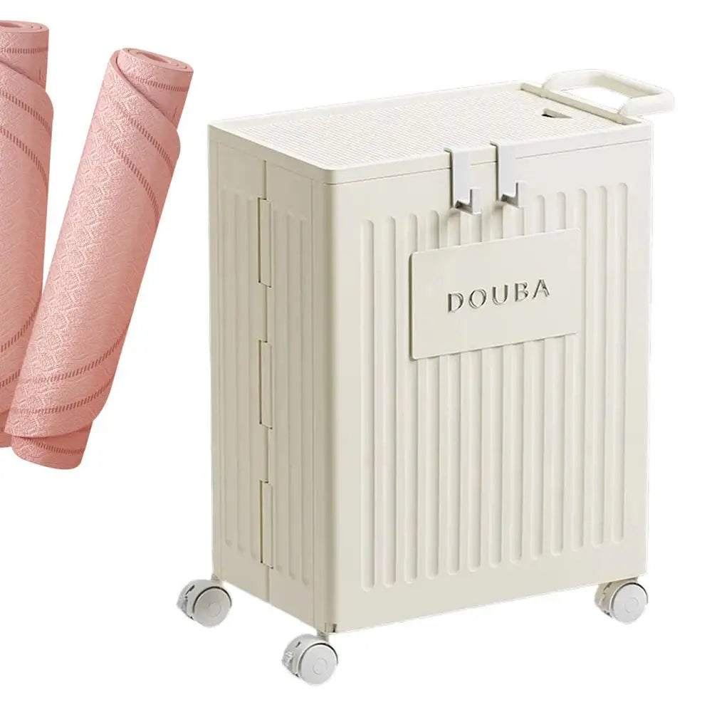 Yoga Mat Storage Folding Workout Equipment Corner Storage Organizer with Wheels Yoga Mat Stand Yoga Mat Holder Gym Organizer