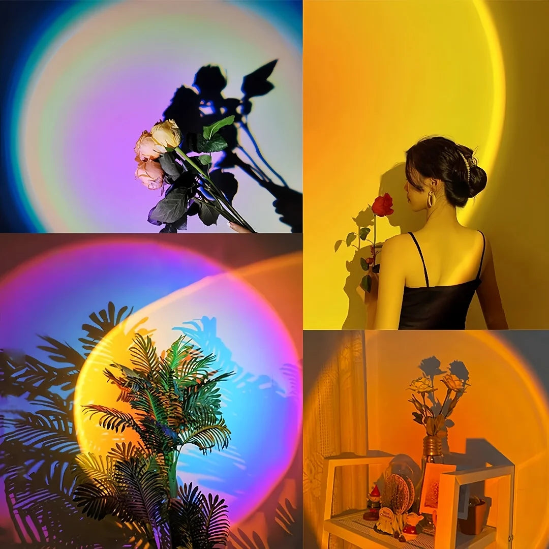 Sunset Lamp Night Light Projection Lamps Christmas Light with Remote Mood Lighting Rainbow Sunlight lamp Led Colorful Changing