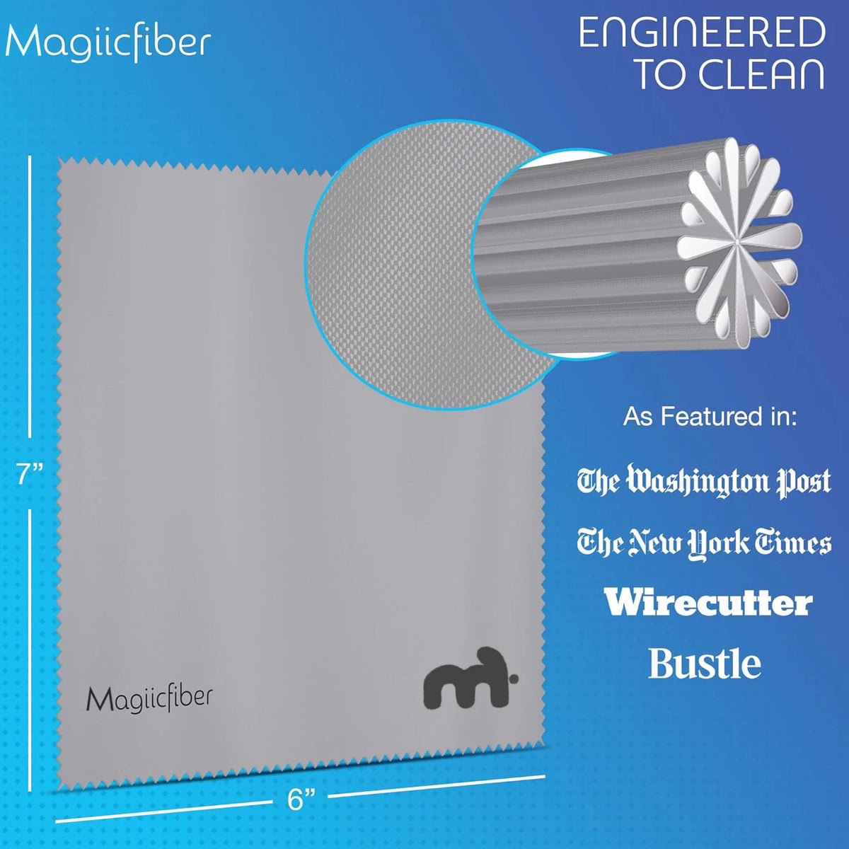 MagiicFiber Microfiber Cleaning Cloth, High-density Stripe-free Wipes, Soft and Efficient Premium Screen Cleaning Cloth