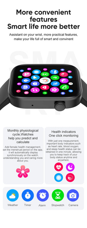 Unisex COLMI P71 smartwatch with voice calling and health monitoring features, displayed with a sleek digital screen.