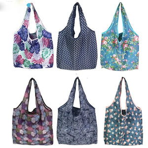 Large washable reusable shopping tote bag by Hot Trend Vault, foldable, eco-friendly cloth with sturdy handles for everyday use.