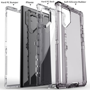 For Samsung Galaxy Note10/Plus Transparent Case Shockproof Cover And 2pcs Tempered Glass Screen Protector Case Friendly Clear