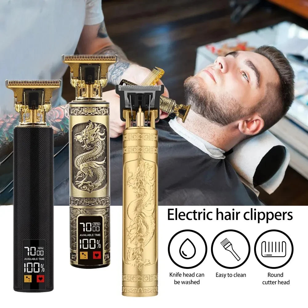 Hot Trend Vault Hair Clipper Pro Vintage T9 Edition with stainless steel blades and fast charging for home or barber use.
