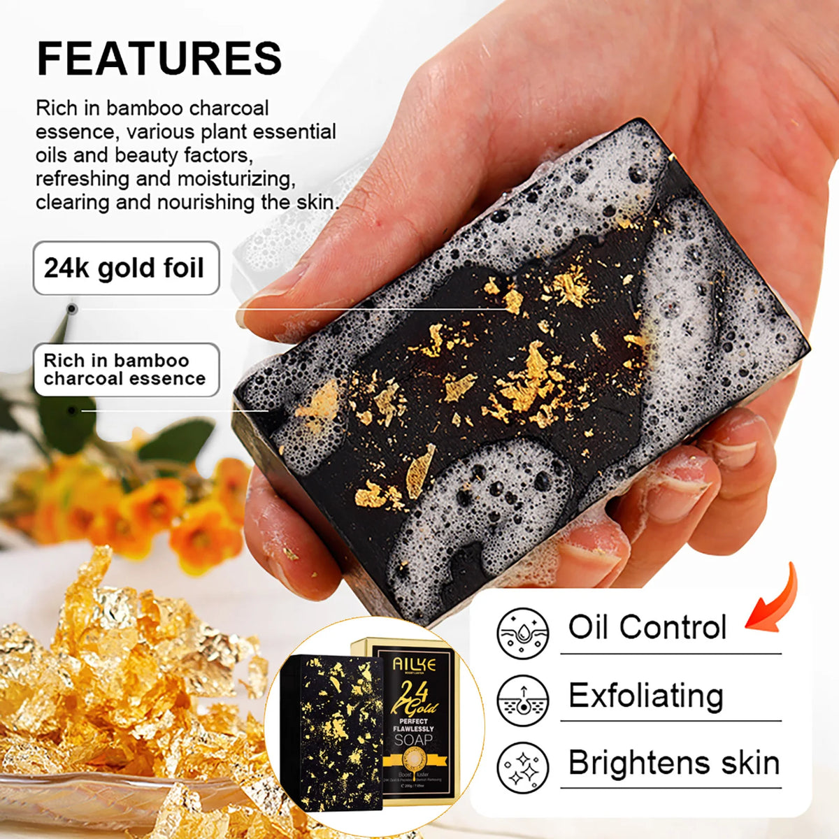 Hot Trend Vault AILKE 24K Gold Collagen Whitening cream jar with gold accents and elegant packaging.