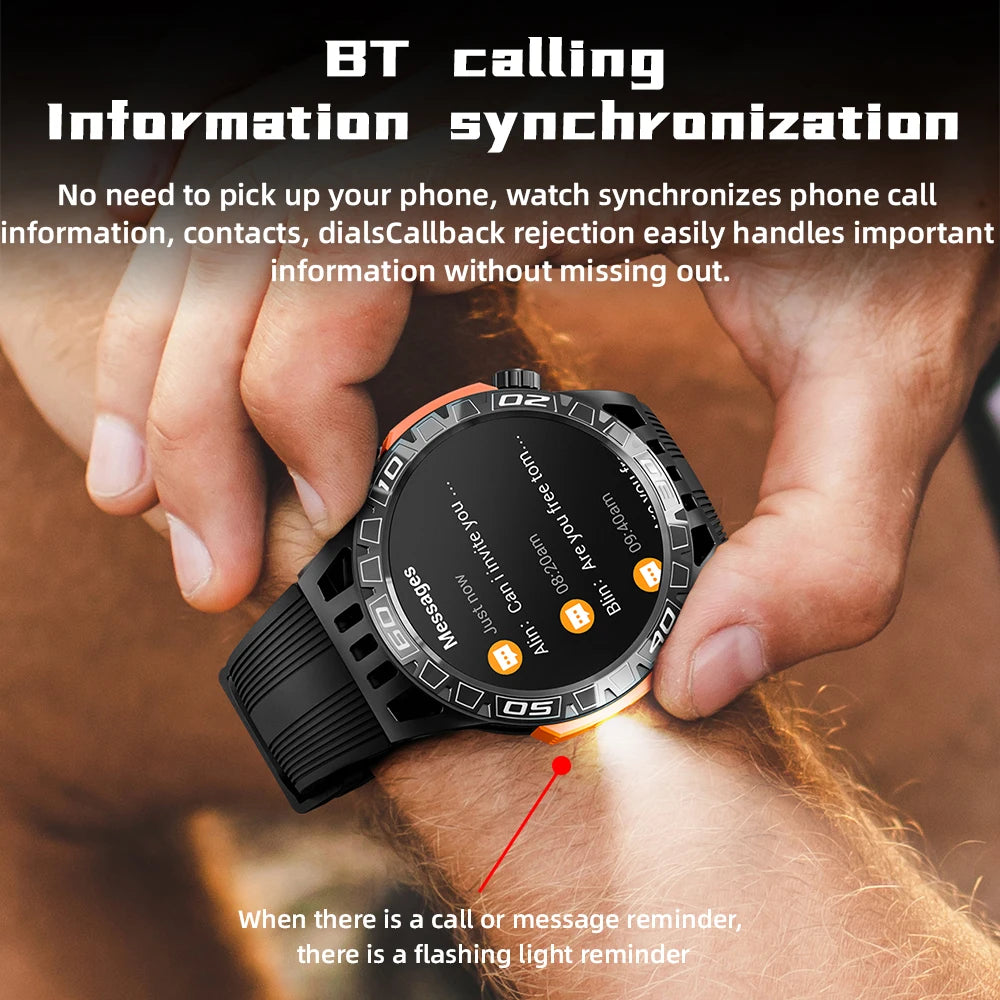 LOKMAT ZEUS 6 PRO Smart Watches Bluetooth Calls Flashlight Waterproof Smartwatches 1.46'' Screen Compass Sport Fitness Tracker