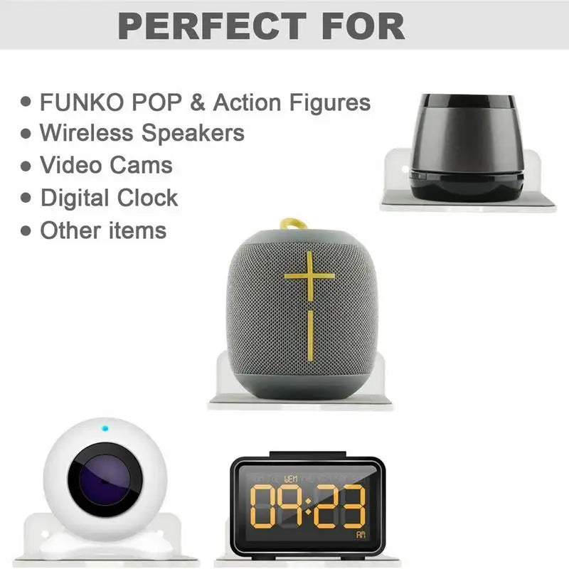 Wall Shelf Speaker Stand, Acrylic Wall Mount Display Shelf For Blue-tooth Speaker, Charging Rack Webcam, Cell Phones, Toy