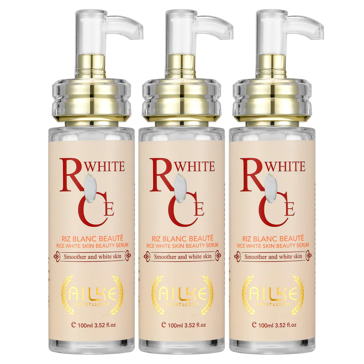 Hydrating AILKE Whitening Skin Care for women with dark spots, featuring a sleek bottle and fresh, glowing skin.
