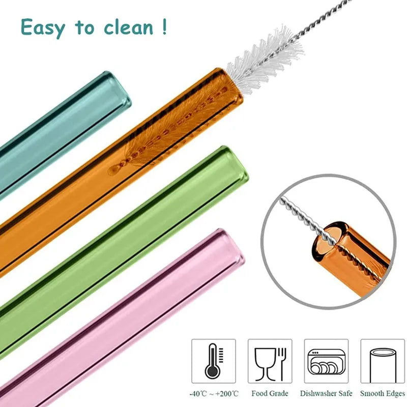 Hot Trend Vault reusable glass straws with brush, eco-friendly and clear, perfect for eco-conscious shoppers.