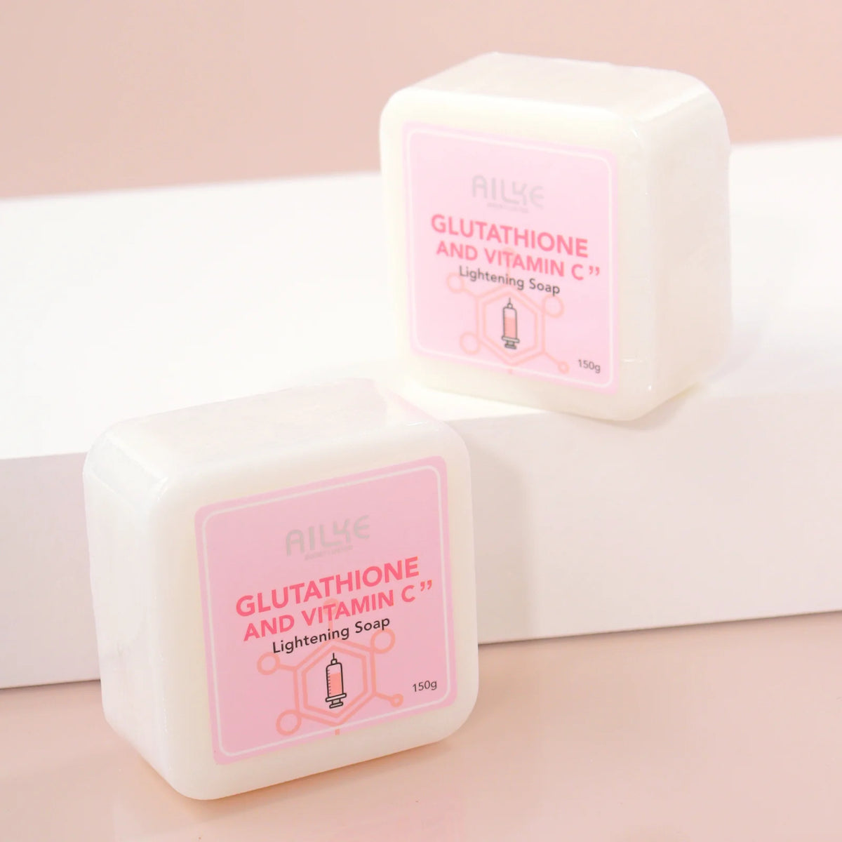 Hot Trend Vault AILKE Whitening Skin Care Set for all skin types with glutathione, includes cleanser, toner, and moisturizer.