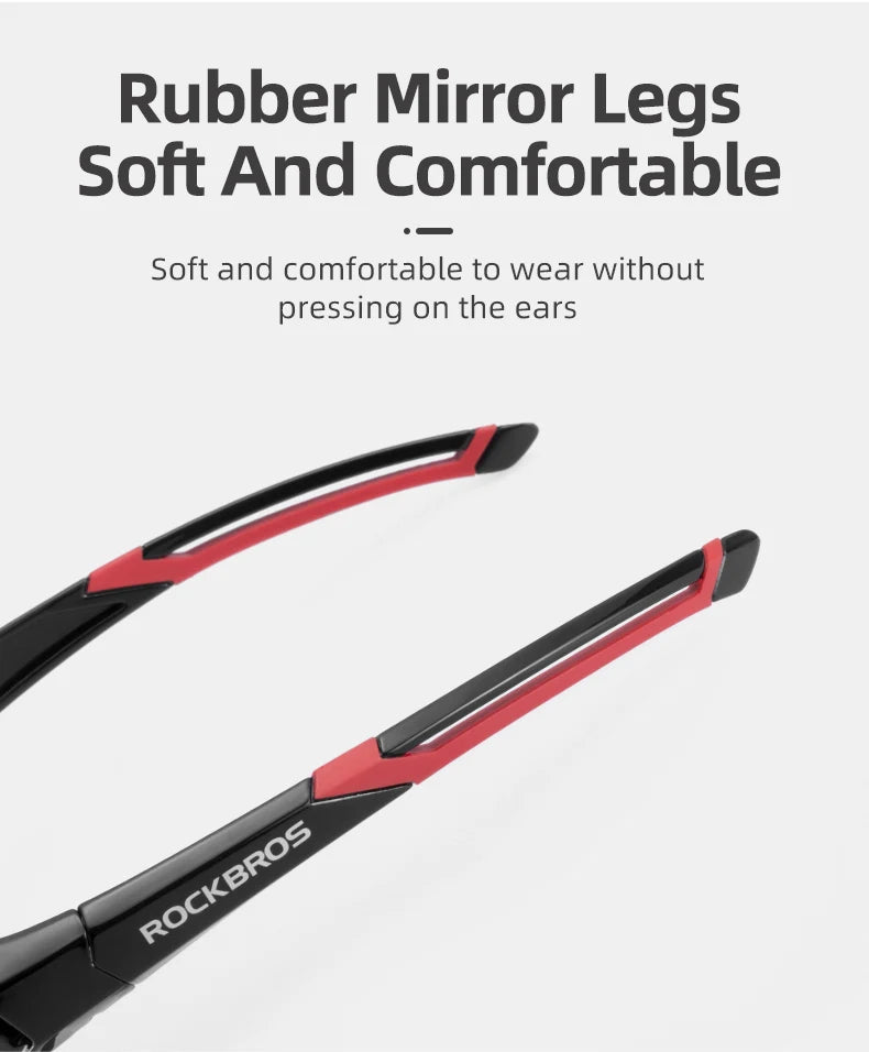 Hot Trend Vault RockBros cycling photochromic glasses with UV400 protection, designed for men outdoors, showing sleek sporty frames.