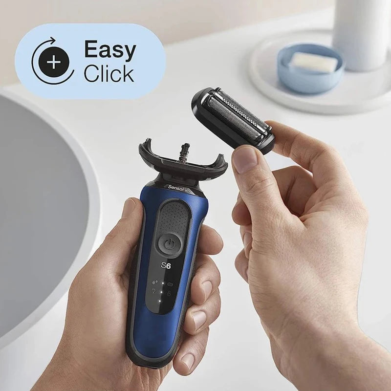 Braun Series 5 replacement shaver head for men, Dutrieux Premium model, with multiple foil blades and precision cutting elements.