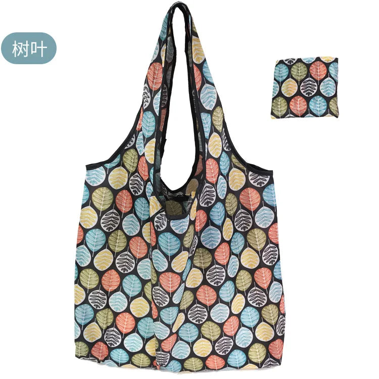 Large reusable tote bag by Hot Trend Vault, foldable, washable cloth shopping bag eco-friendly and heavy-duty for women.