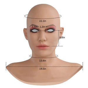 Realistic Silicone Mask With Neck Head Cover Makeup Crossdresser Cosplay Beauty Mask Collection Male to Female Full Head Mask