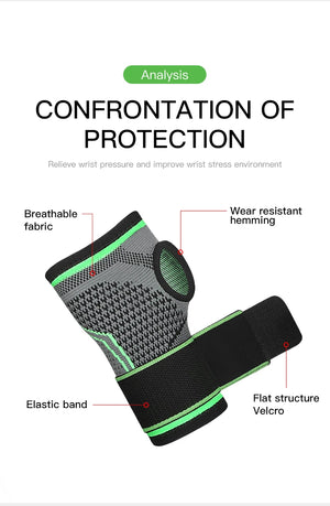 Gym Sports Wristband Wrist Protector Palm Guard Wrist Support Adjustable Wrist Brace Strap Compression Gloves for Carpal Tunnel