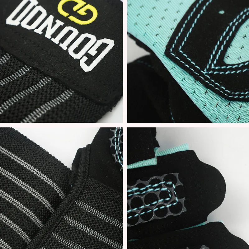 GOUNOD Weightlifting Gloves With Wrist Support Breathable Anti Slip Grip