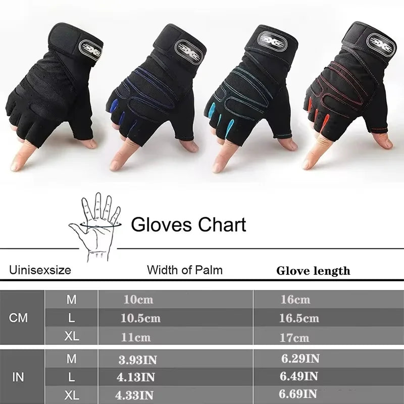 Guantes de levantamiento de pesas a prueba de golpes para hombres y mujeres con soporte para muñecas