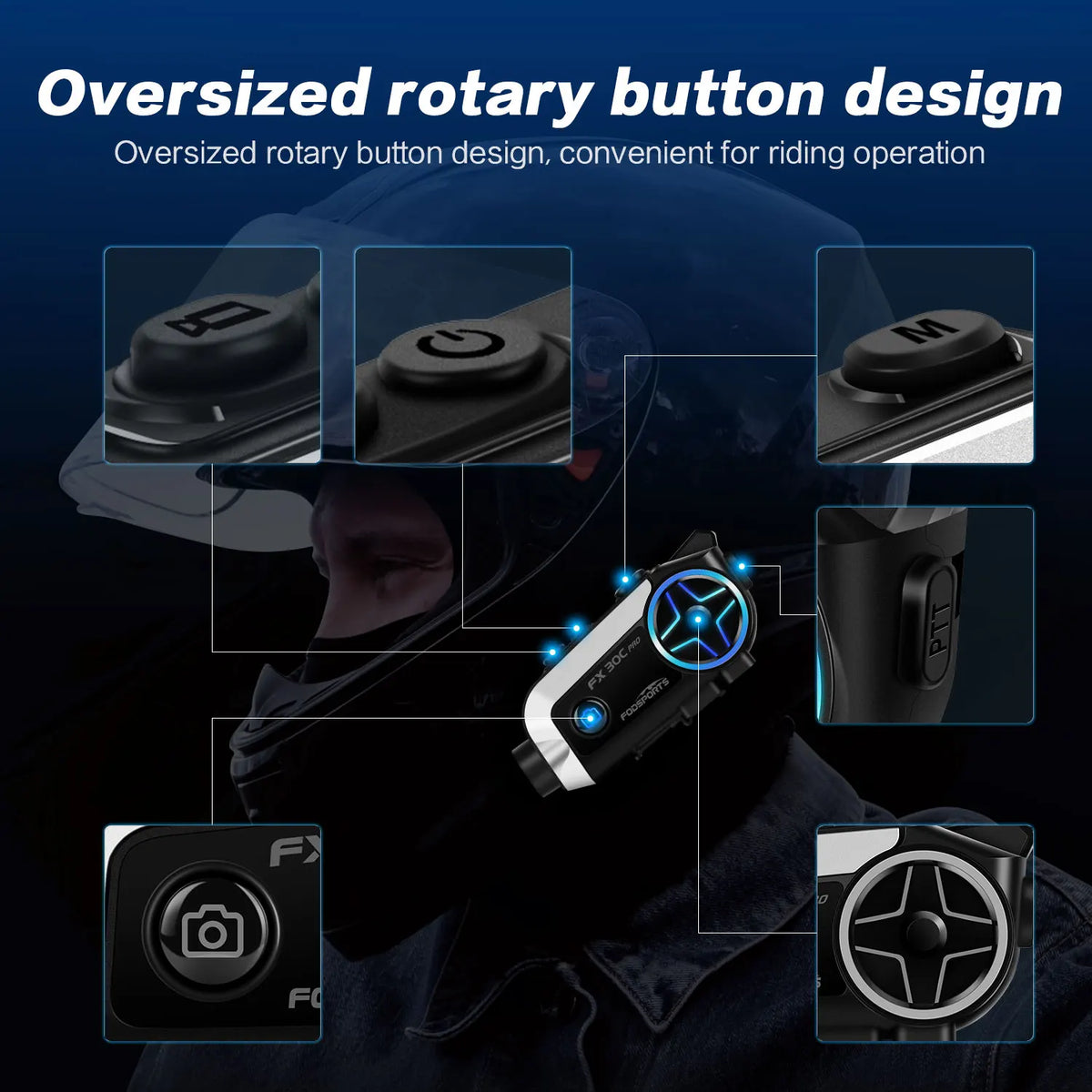 Fodsports FX30C PRO Motorcycle Headset Bluetooth Helmet Intercom