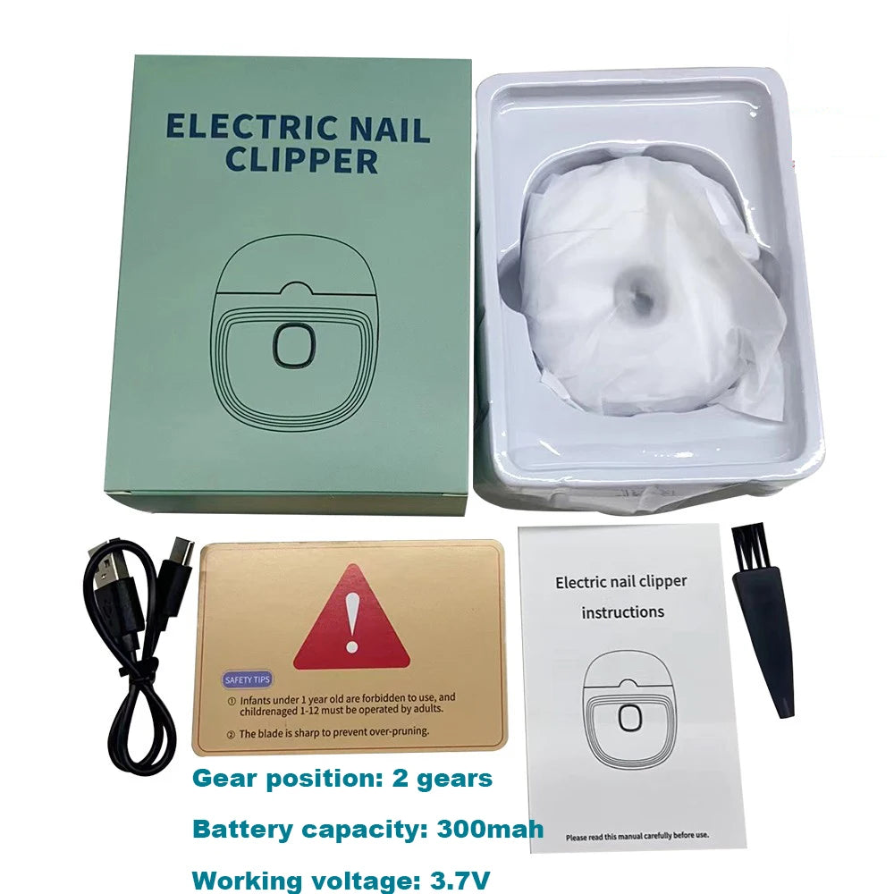 2 in 1 Electric Nail Clipper Automatic Polishing Nail Trimmer Mill Manicure For Baby Adult Nail Cutter Sharpener with Light Safe