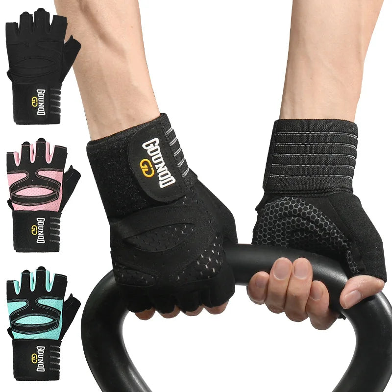 GOUNOD Weightlifting Gloves With Wrist Support Breathable Anti Slip Grip