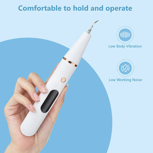 Hot Trend Vault Hailicare ultrasonic dental scaler for home use, showing device with tips for tartar removal and teeth whitening.