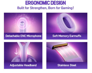 Picun G1 2.4GHz Gaming Wireless Headset 3D Surround Sound Spatial Audio ENC HD Mic Headphones for Gamer Lightweight PS5 PC Phone