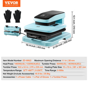 SucceBuy Auto Heat Press Machine 15x15in Auto Release Heats Up Fast and Evenly Sublimation Heat Press for T Shirts Sublimation