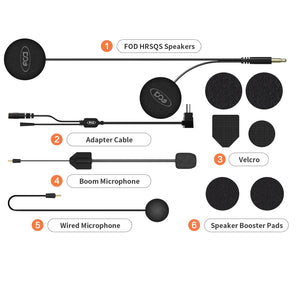 2 pcs Fodsports FX7 Mesh Motorcycle Intercom Bluetooth Helmet Headset BT5.4