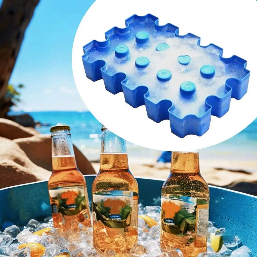 Hot Trend Vault portable beer cooler with ice block crate for outdoor parties, designed to keep bottles cold and fresh.