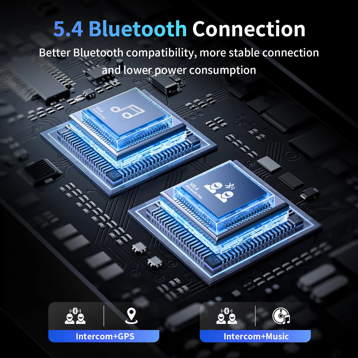 2 pcs Fodsports FX7 Mesh Motorcycle Intercom Bluetooth Helmet Headset BT5.4