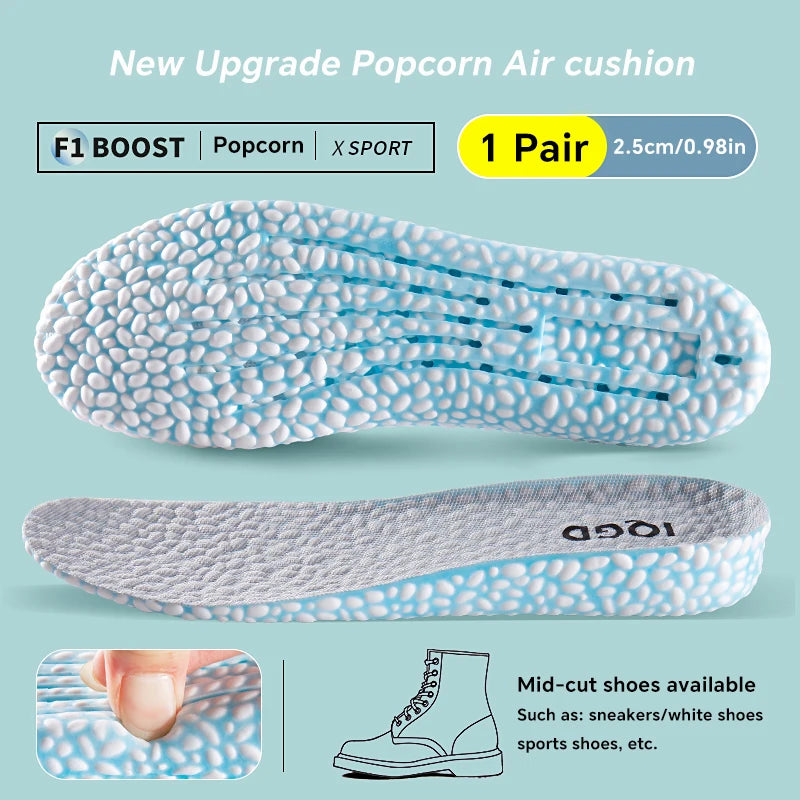 1 Pair EVA Material Invisible Height Increase Insoles For Shoes Breathable Shock Absorption Comfortable For Women Men