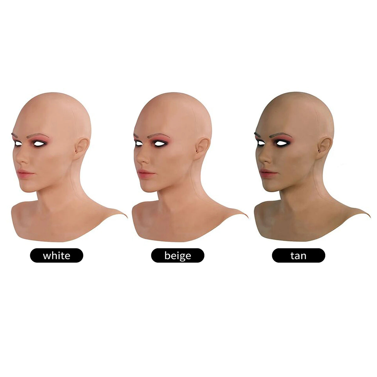 Realistic Silicone Mask With Neck Head Cover Makeup Crossdresser Cosplay Beauty Mask Collection Male to Female Full Head Mask