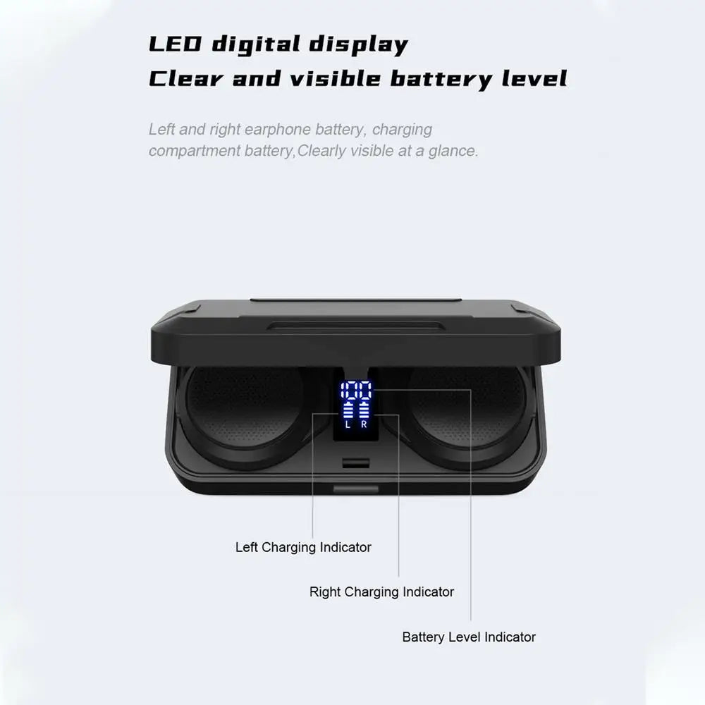 Motorcycle Headsets For Hard Hat Noise Cancelling Wireless Headset Portable Headset With Charging Case For Riding Travel