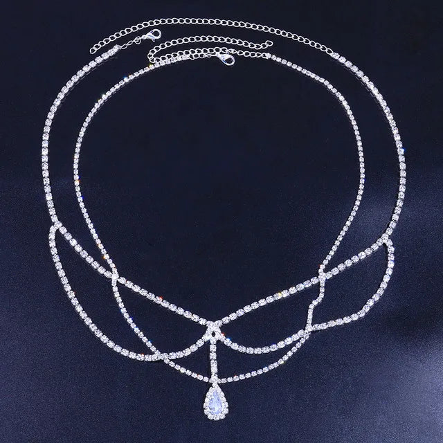Crystal bridal headwear featuring a stone fans bling forehead chain with elegant design for women by Hot Trend Vault.