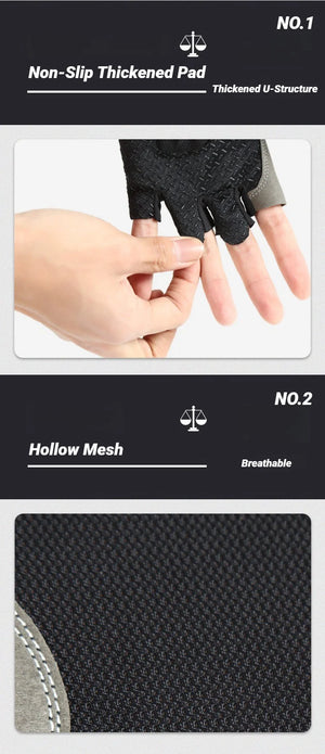 Half Finger Cycling Gloves Men Women Anti Slip Shock Breathable Summer Bicycle Fingerless Sports Gym Training Bike