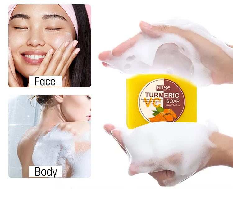 Ailke Turmeric Whitening Skin Care Set by Hot Trend Vault featuring unisex products for a radiant glow, displayed together.